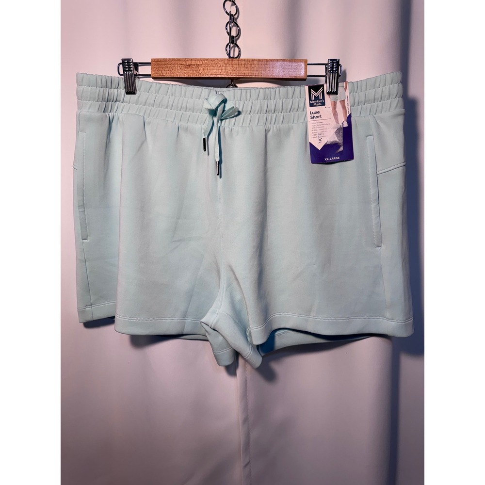 Members Mark Luxe Short Light Blue XXL 4 Inch Inseam Drawstring Pockets NWT